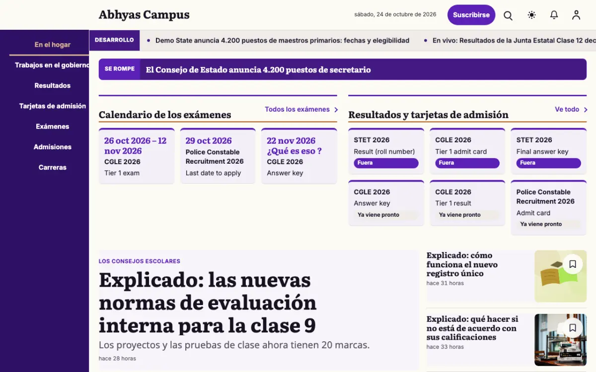 Workmark — plantilla de sitio web de Noticias de Educación, vista de escritorio
