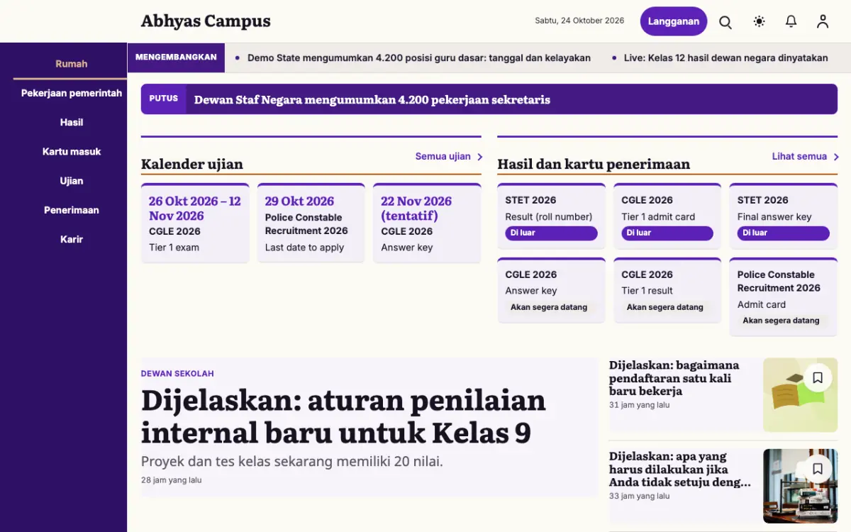 Workmark — template situs Berita Pendidikan, tampilan desktop