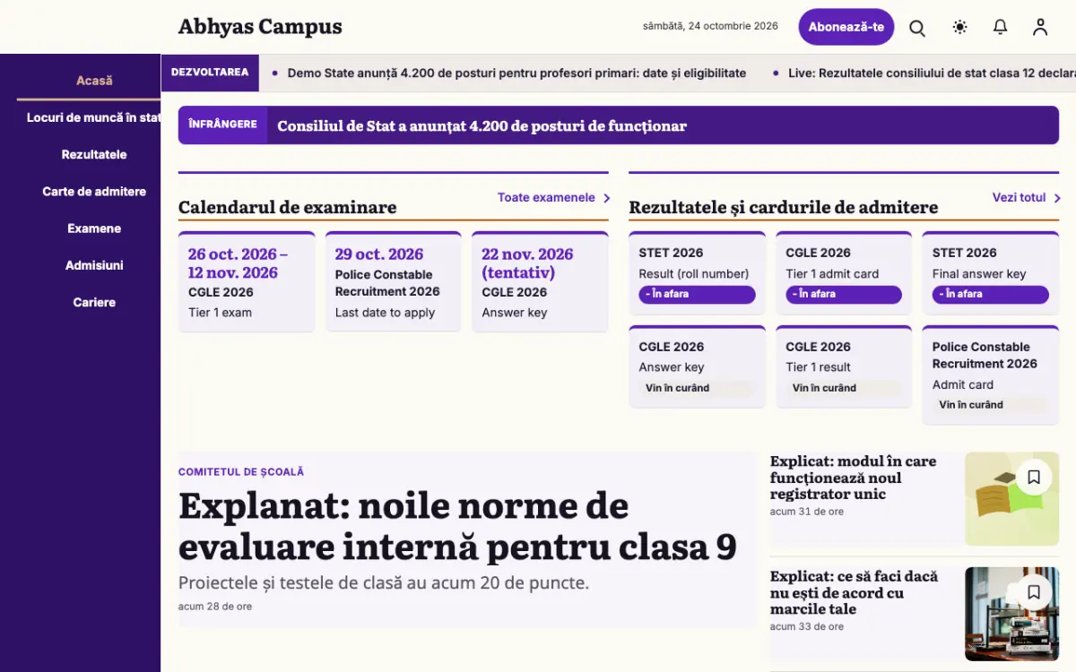 Workmark – șablon de site pentru Știri Educație, vedere pe desktop