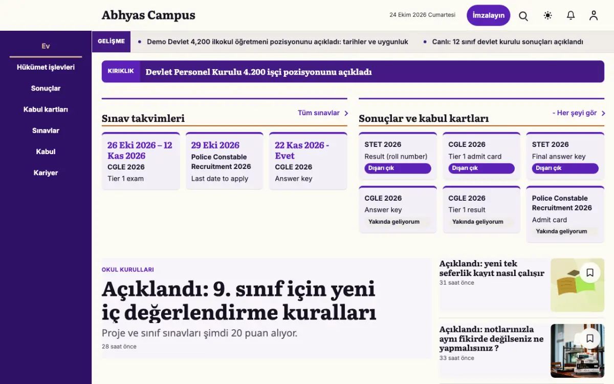 Workmark — Eğitim Haberleri web sitesi şablonu, masaüstü görünümü