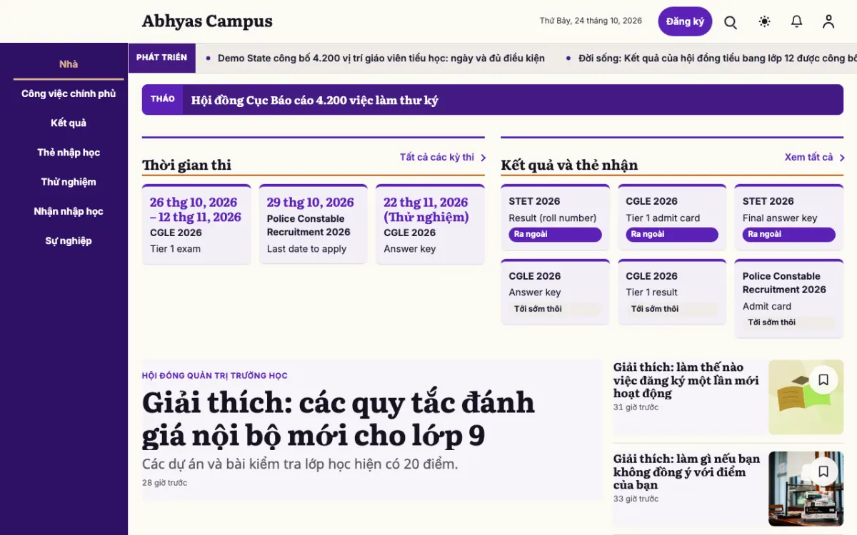 Workmark — mẫu website Tin Giáo dục, giao diện máy tính