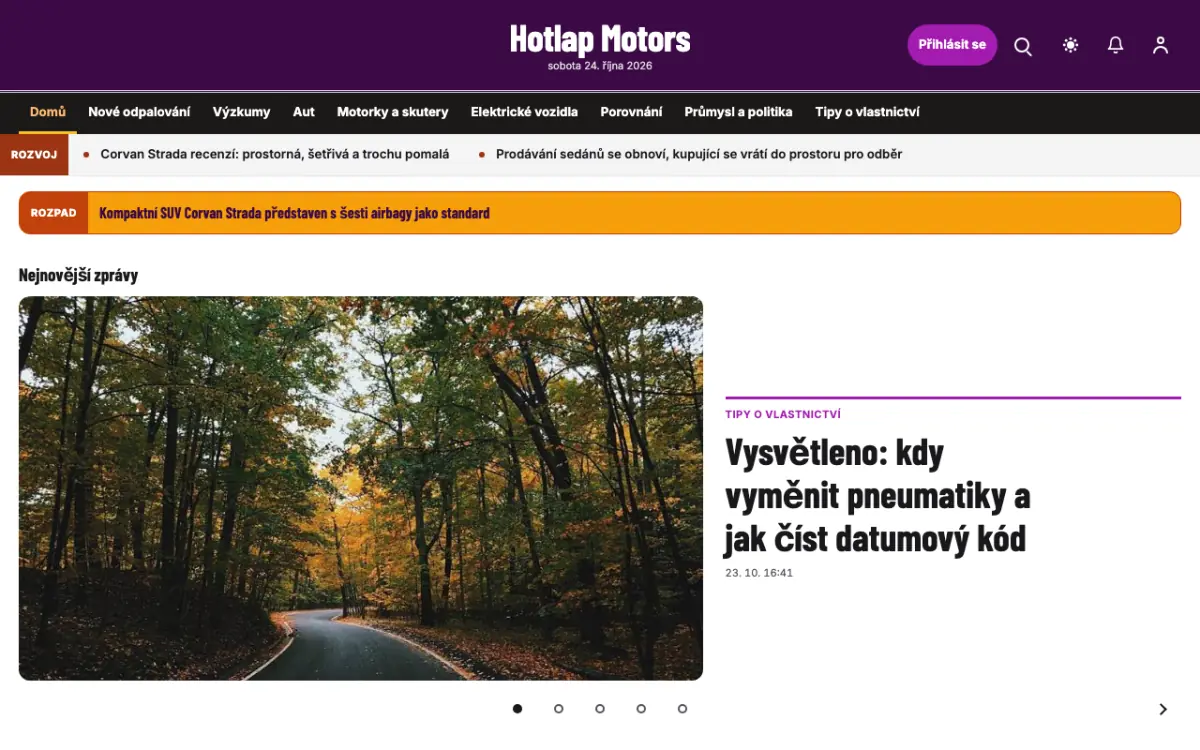 Hotlap — šablona webu v kategorii Auto-moto: zprávy, zobrazení na počítači