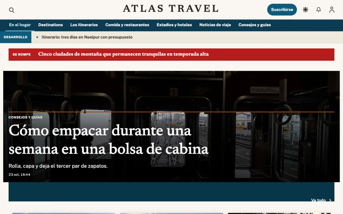 Waymarker — plantilla de sitio web de Noticias de Viajes, vista de escritorio