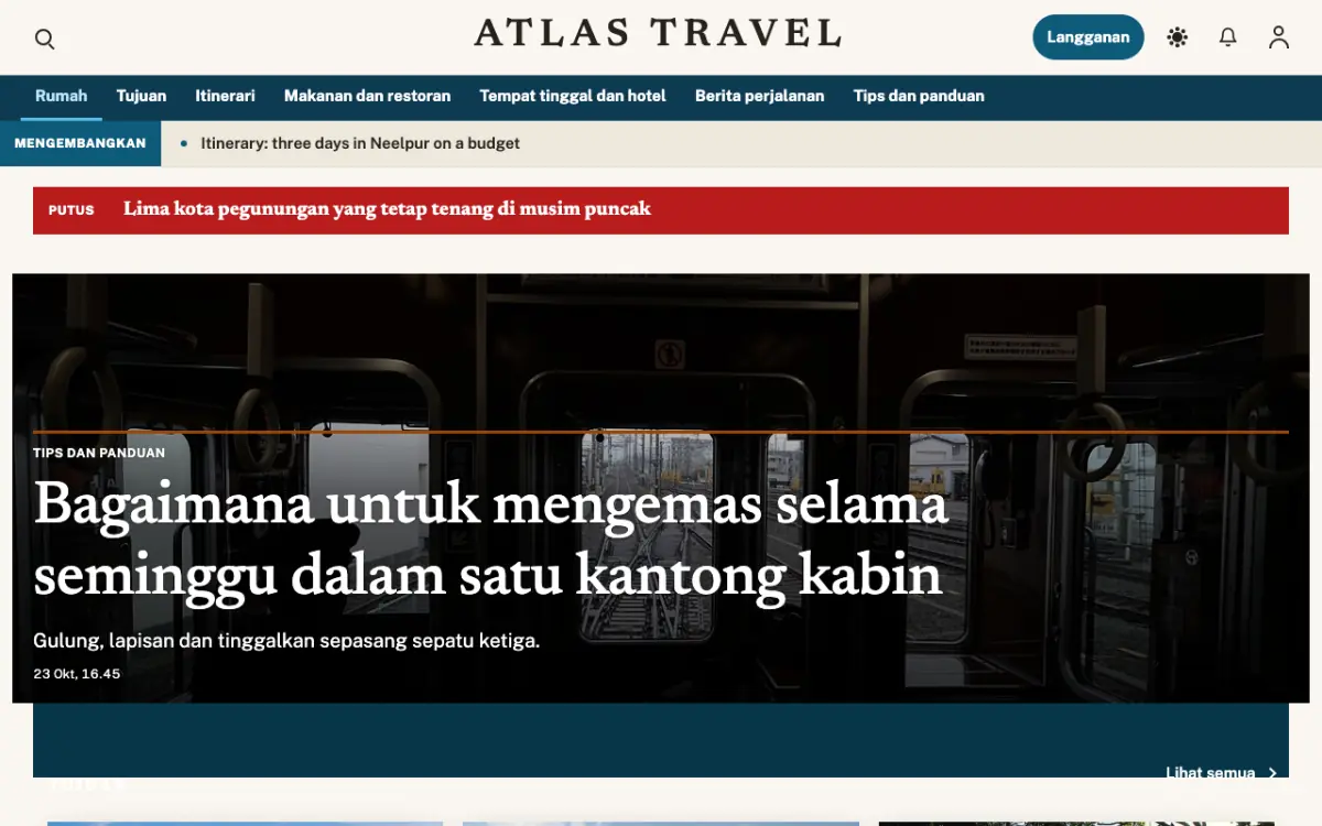 Waymarker — template situs Berita Wisata, tampilan desktop