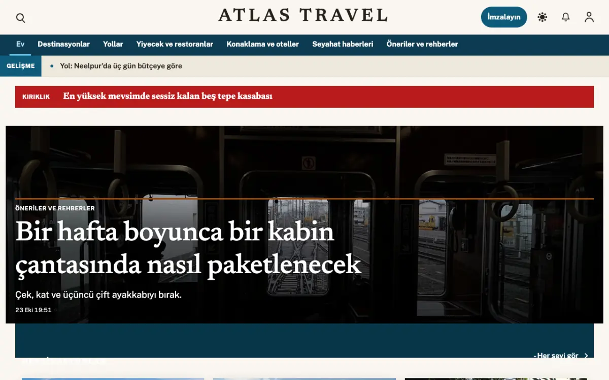 Waymarker — Seyahat Haberleri web sitesi şablonu, masaüstü görünümü