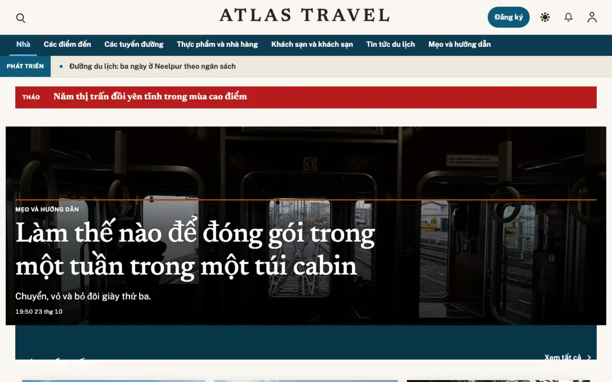 Waymarker — mẫu website Tin Du lịch, giao diện máy tính