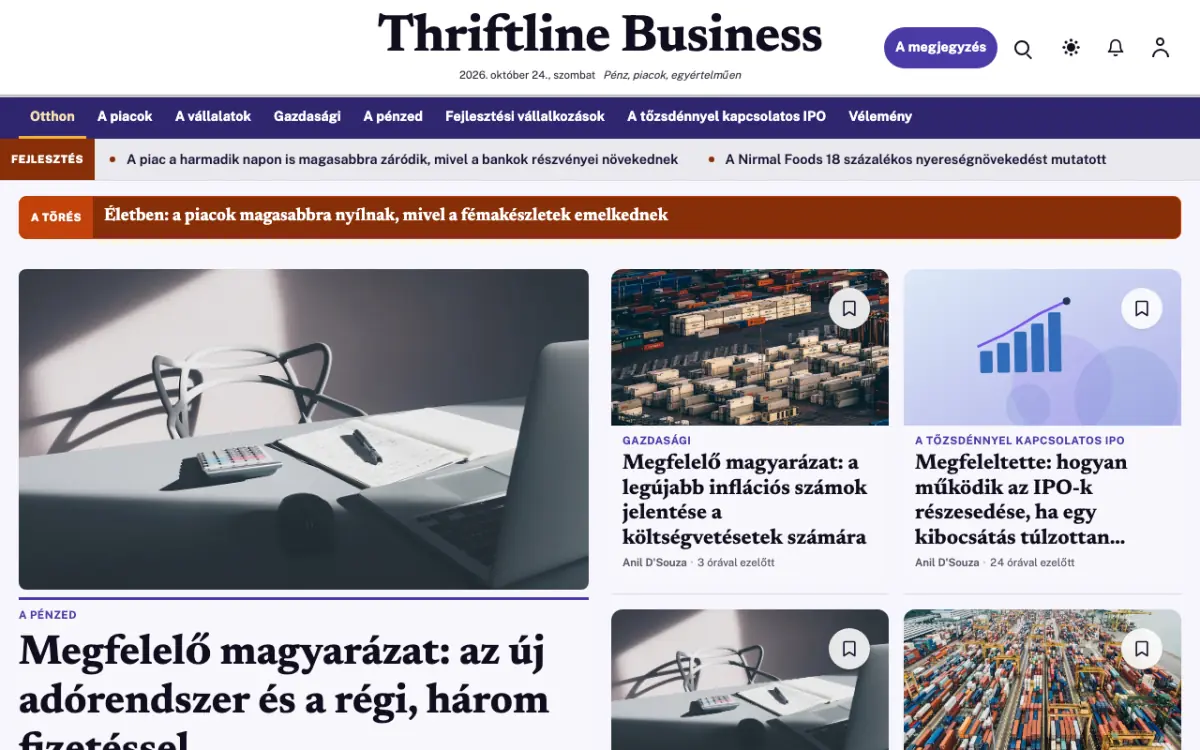 Thriftline — Üzlet: hírek weboldalsablon, asztali nézet