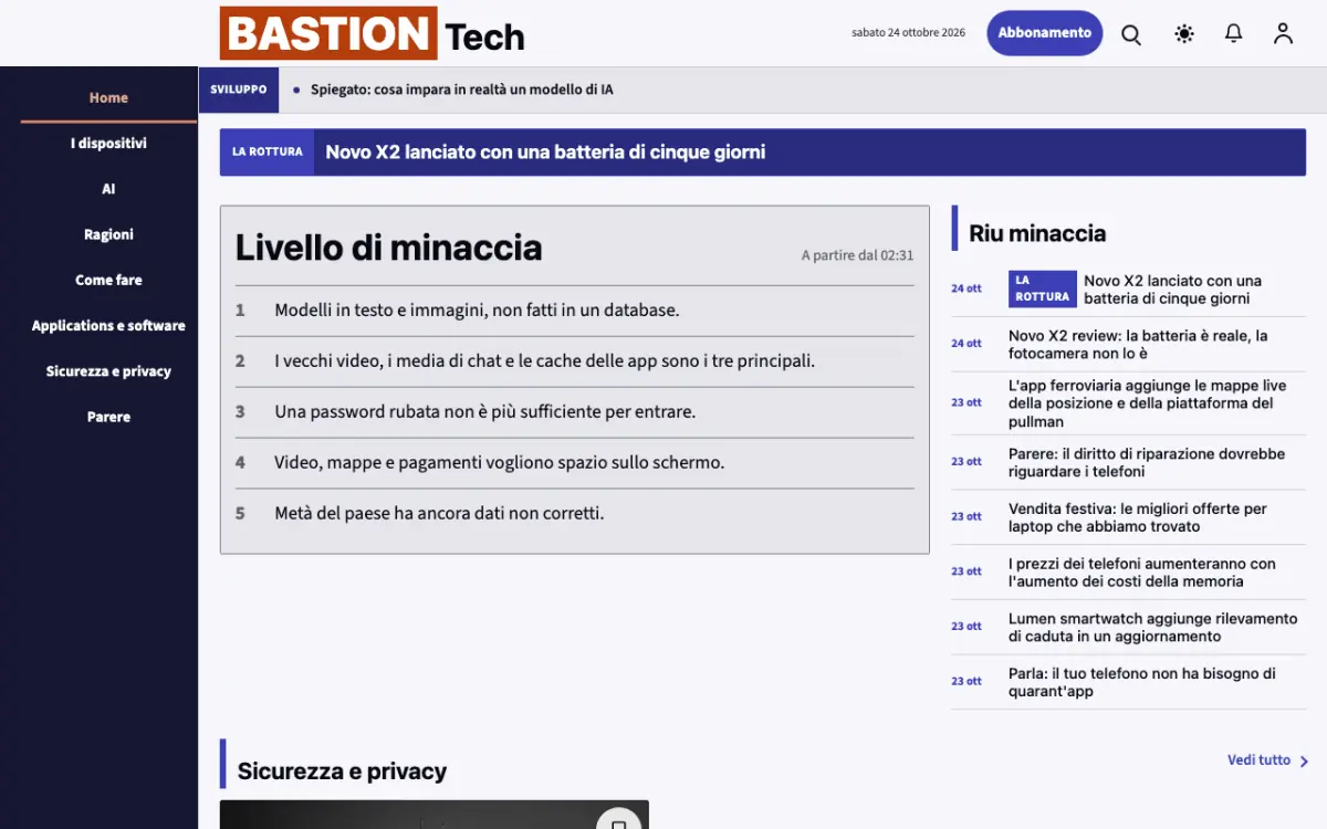 Moatguard – template di sito per News Tecnologia, vista desktop