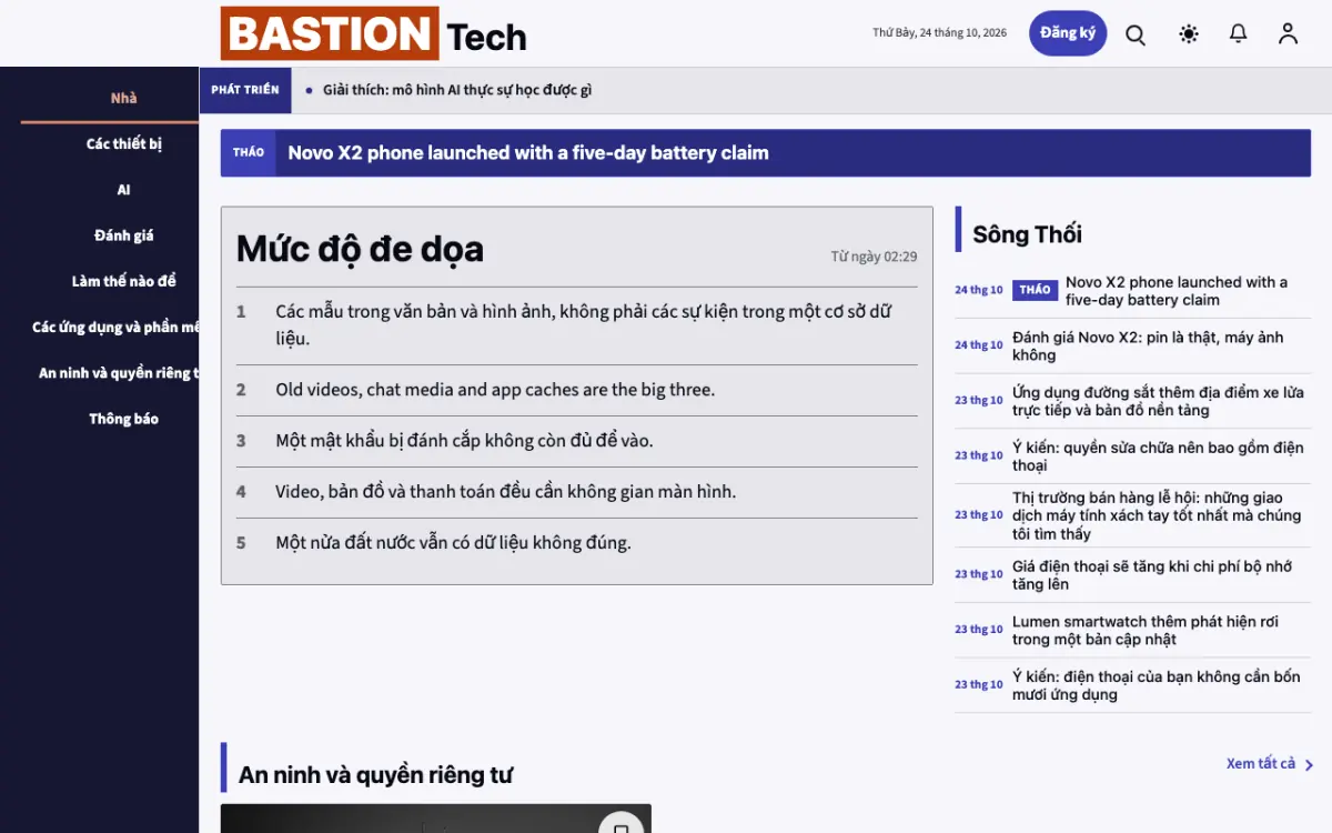 Moatguard — mẫu website Tin Công nghệ, giao diện máy tính
