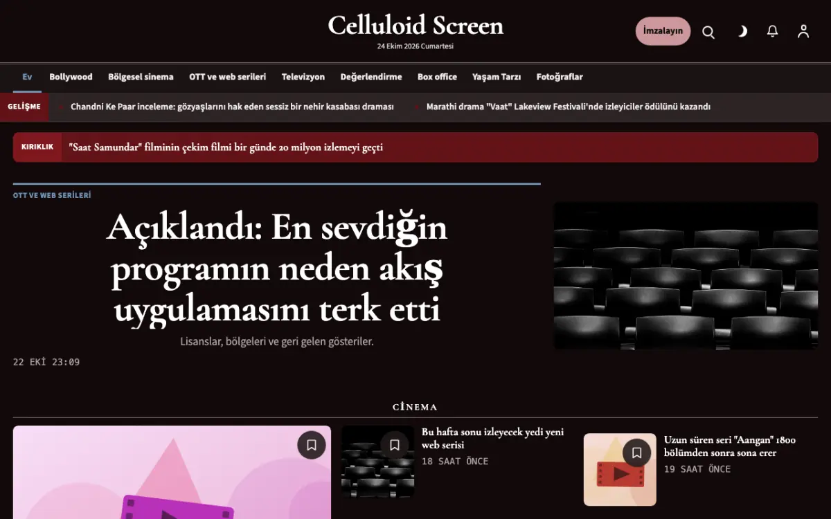 Celluloid — Eğlence Haberleri web sitesi şablonu, masaüstü görünümü