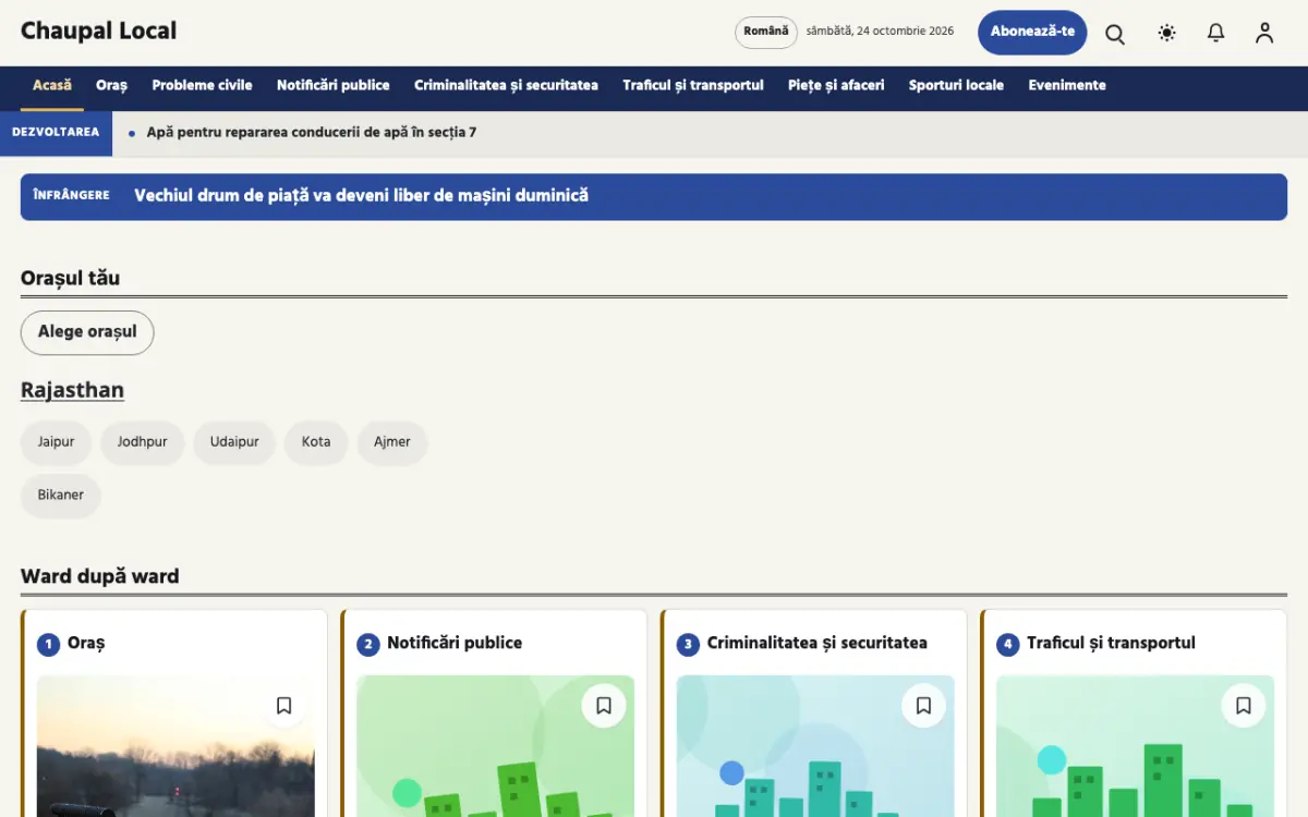 Townwell – șablon de site pentru Știri Local, vedere pe desktop