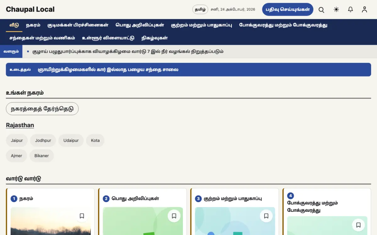 Townwell — உள்ளூர் செய்திகள் வலைத்தள டெம்ப்ளேட், டெஸ்க்டாப் காட்சி