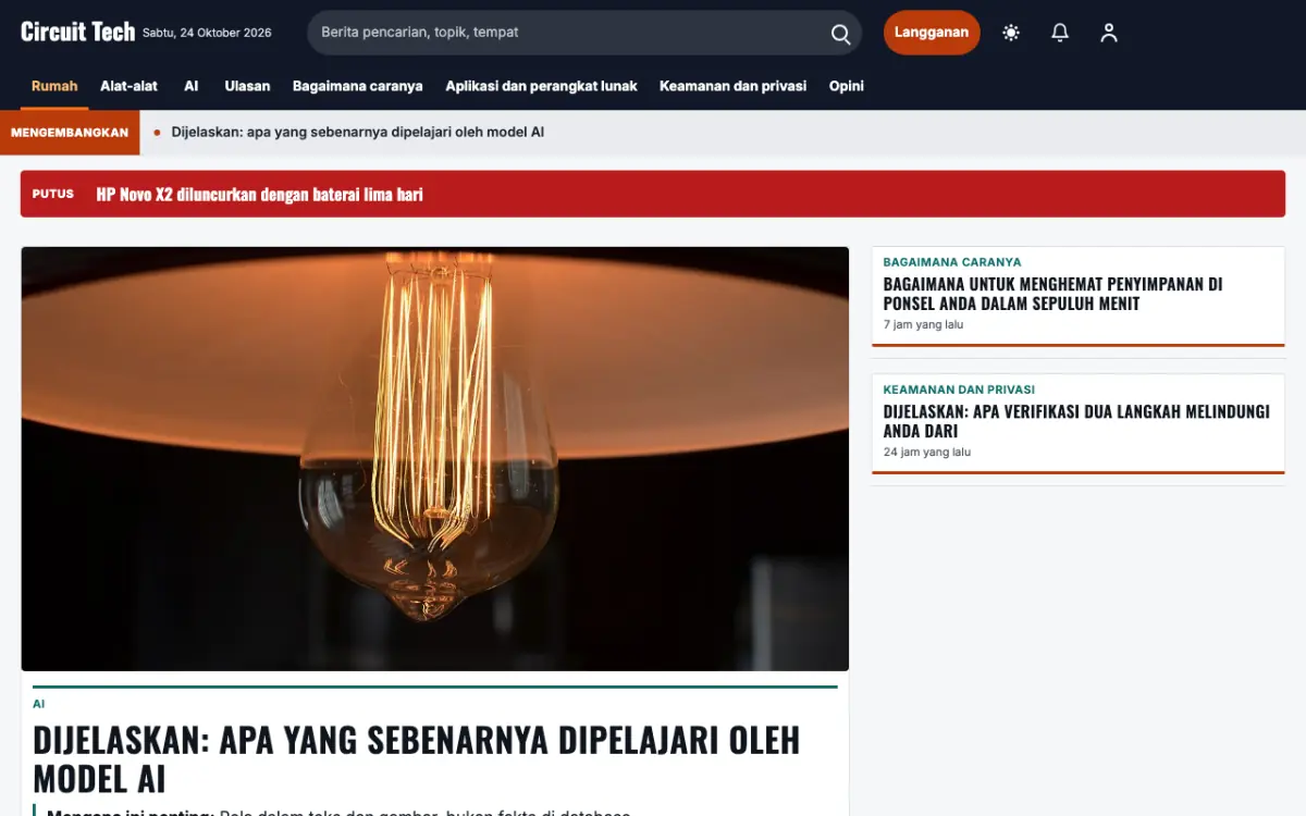 Diode — template situs Berita Teknologi, tampilan desktop