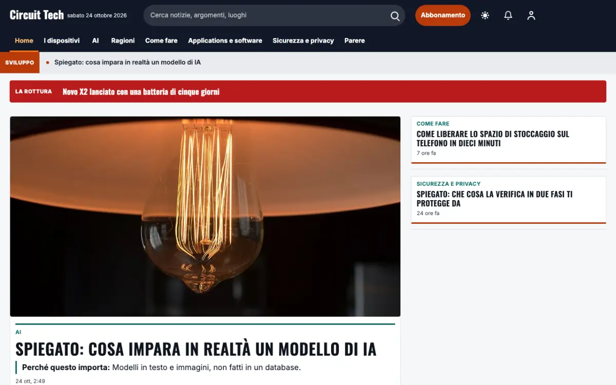 Diode – template di sito per News Tecnologia, vista desktop