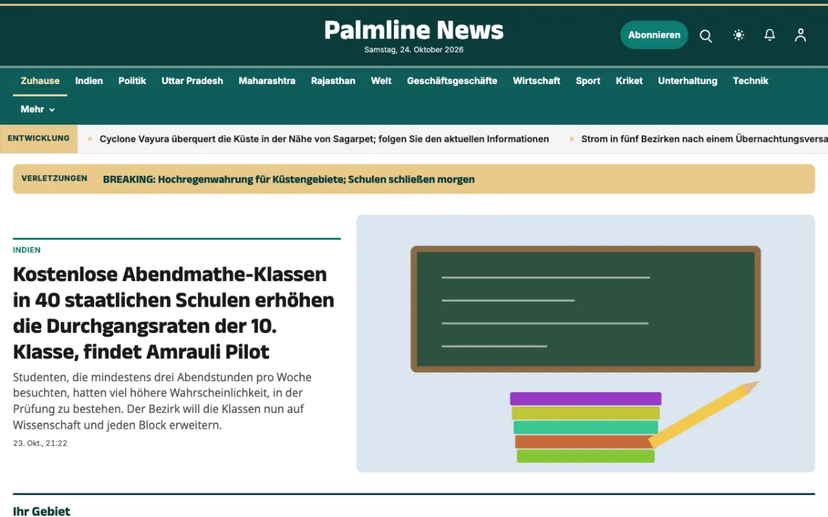 Palmline – Website-Vorlage für Allgemein-News, Desktop-Ansicht