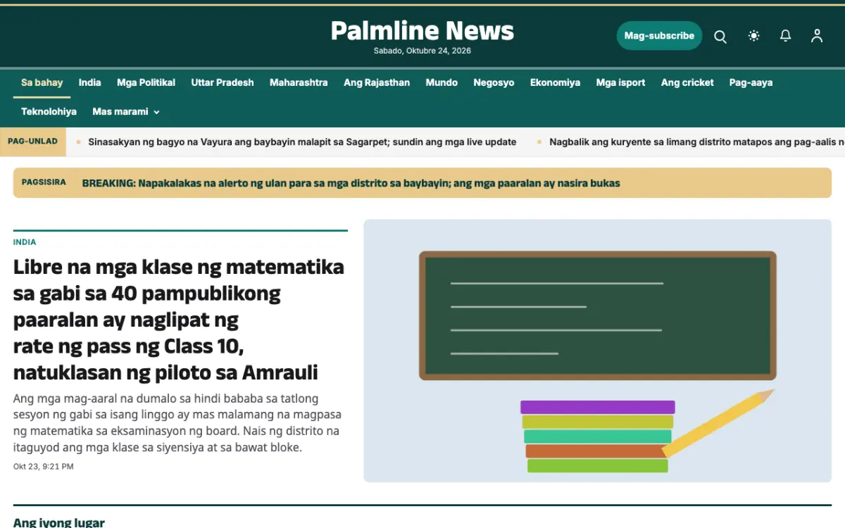 Palmline — template ng website na Balitang Pangkalahatan, tanaw sa desktop