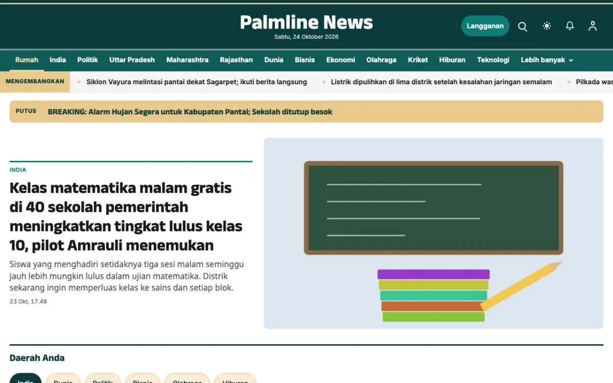Palmline — template situs Berita Umum, tampilan desktop