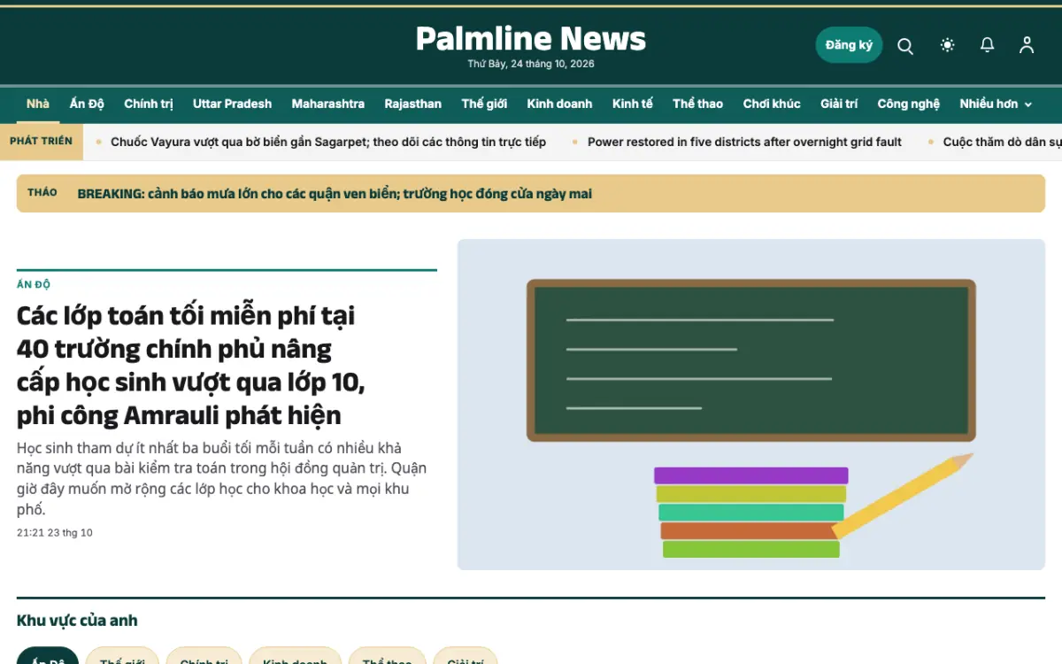 Palmline — mẫu website Tin Tổng hợp, giao diện máy tính