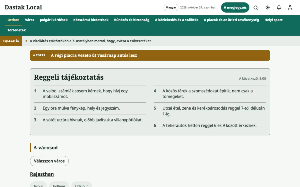 Latchpost — Helyi: hírek weboldalsablon, asztali nézet