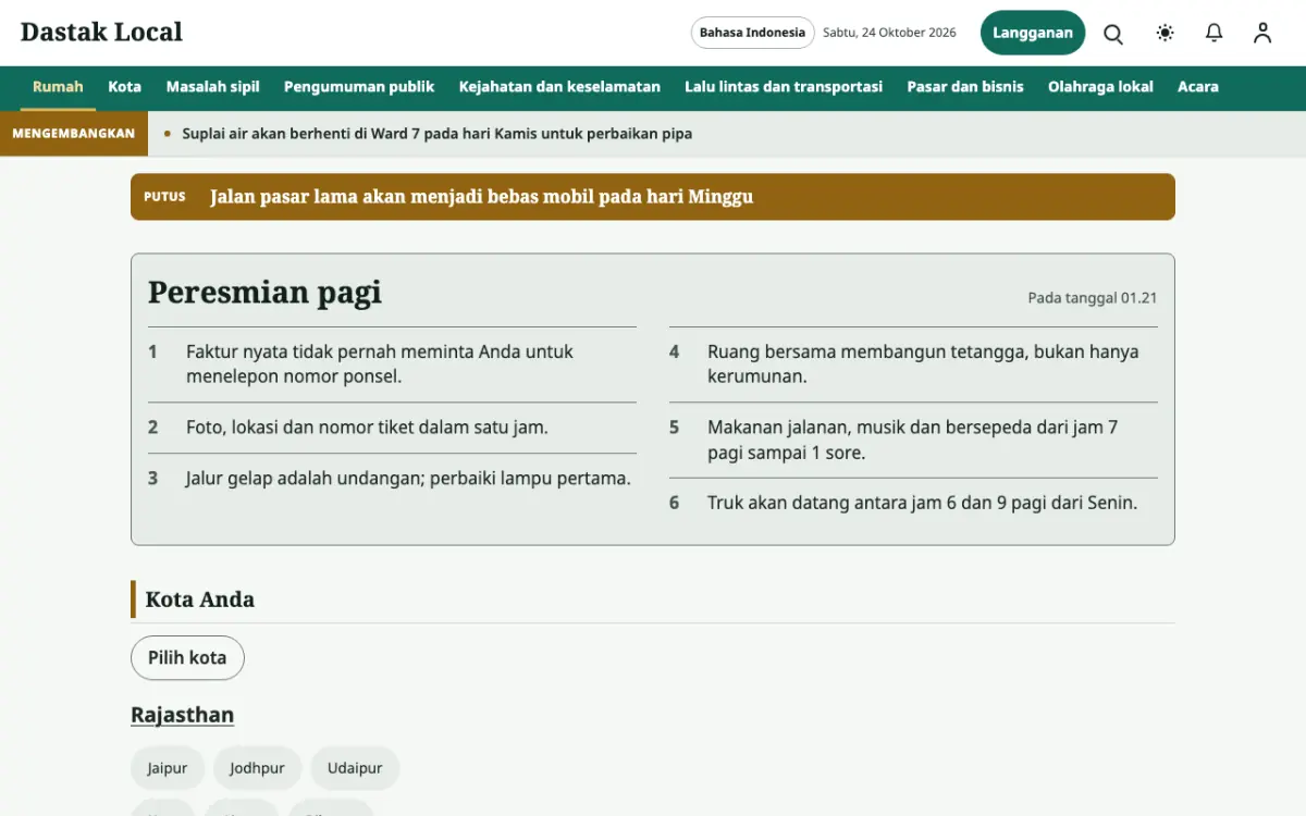 Latchpost — template situs Berita Lokal, tampilan desktop