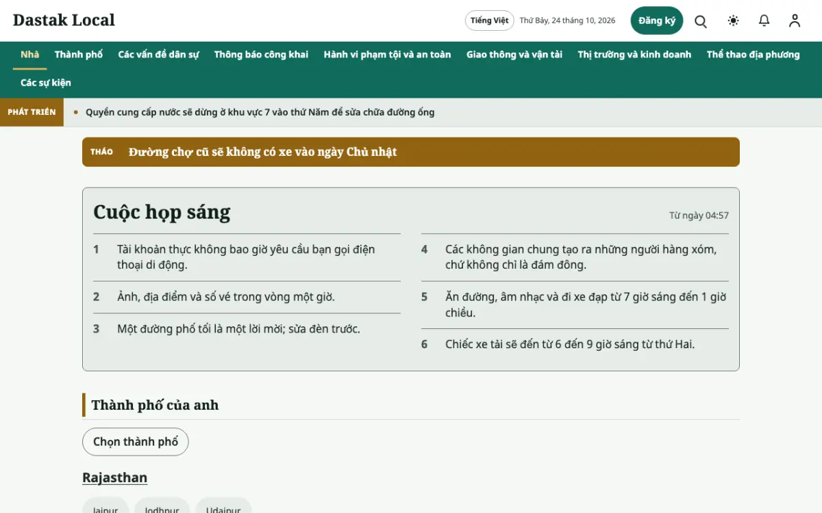 Latchpost — mẫu website Tin Địa phương, giao diện máy tính