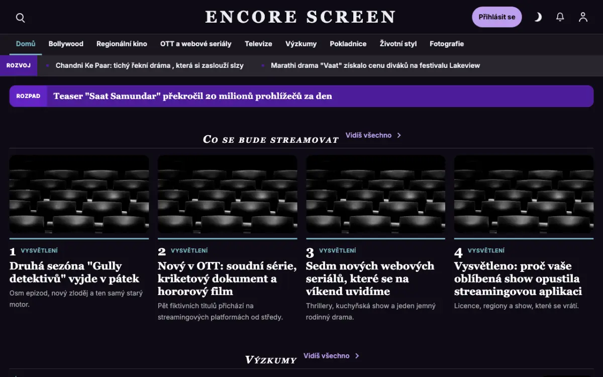 Curtaincall — šablona webu v kategorii Zábava: zprávy, zobrazení na počítači