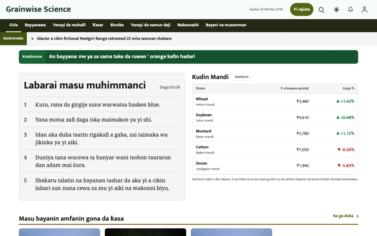 Grainwise — samfurin shafin yanar gizo na Labaran Kimiyya, hangen kwamfuta