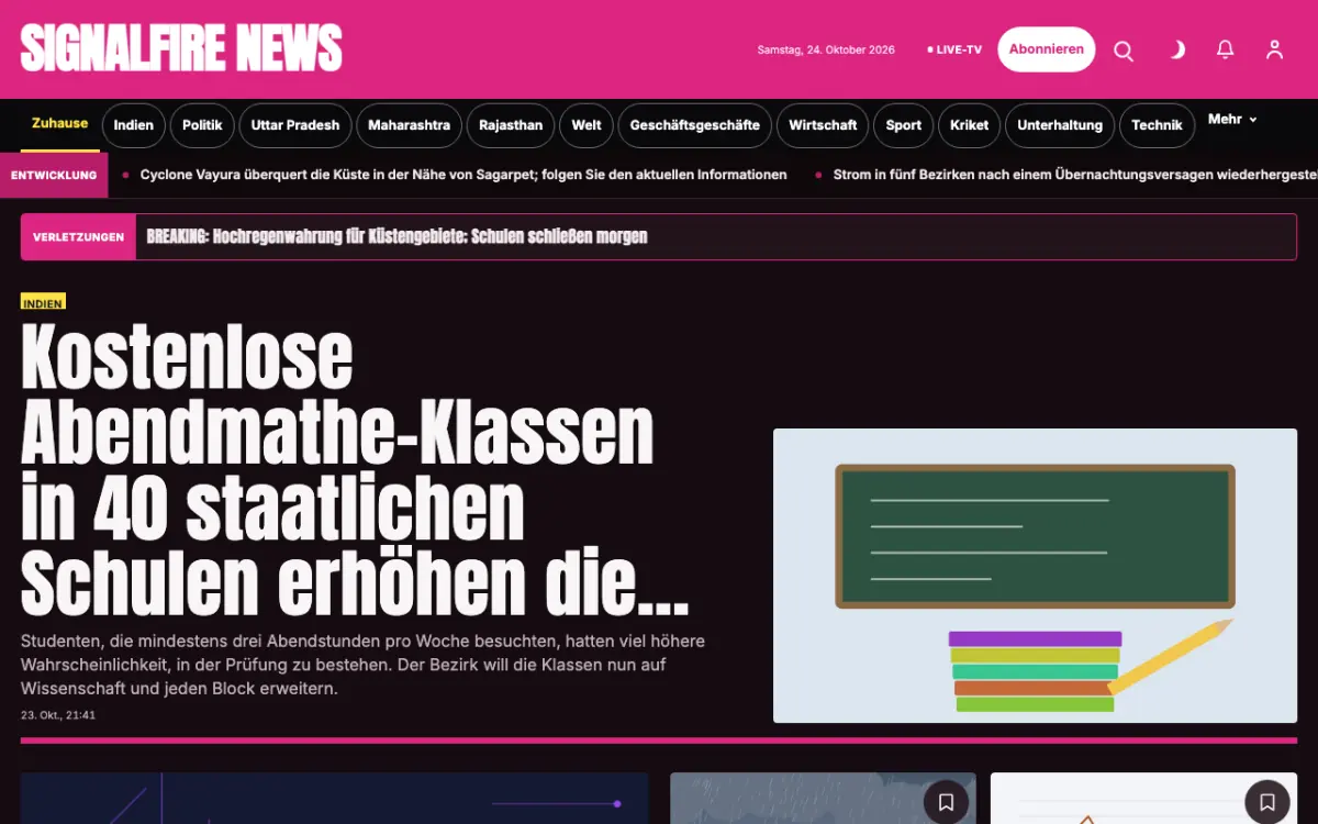 Signalfire – Website-Vorlage für Allgemein-News, Desktop-Ansicht