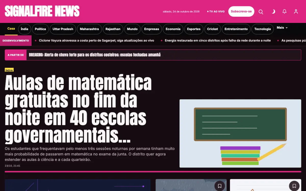Signalfire — modelo de site de Notícias de Gerais, vista em computador