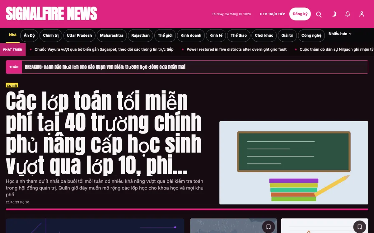 Signalfire — mẫu website Tin Tổng hợp, giao diện máy tính