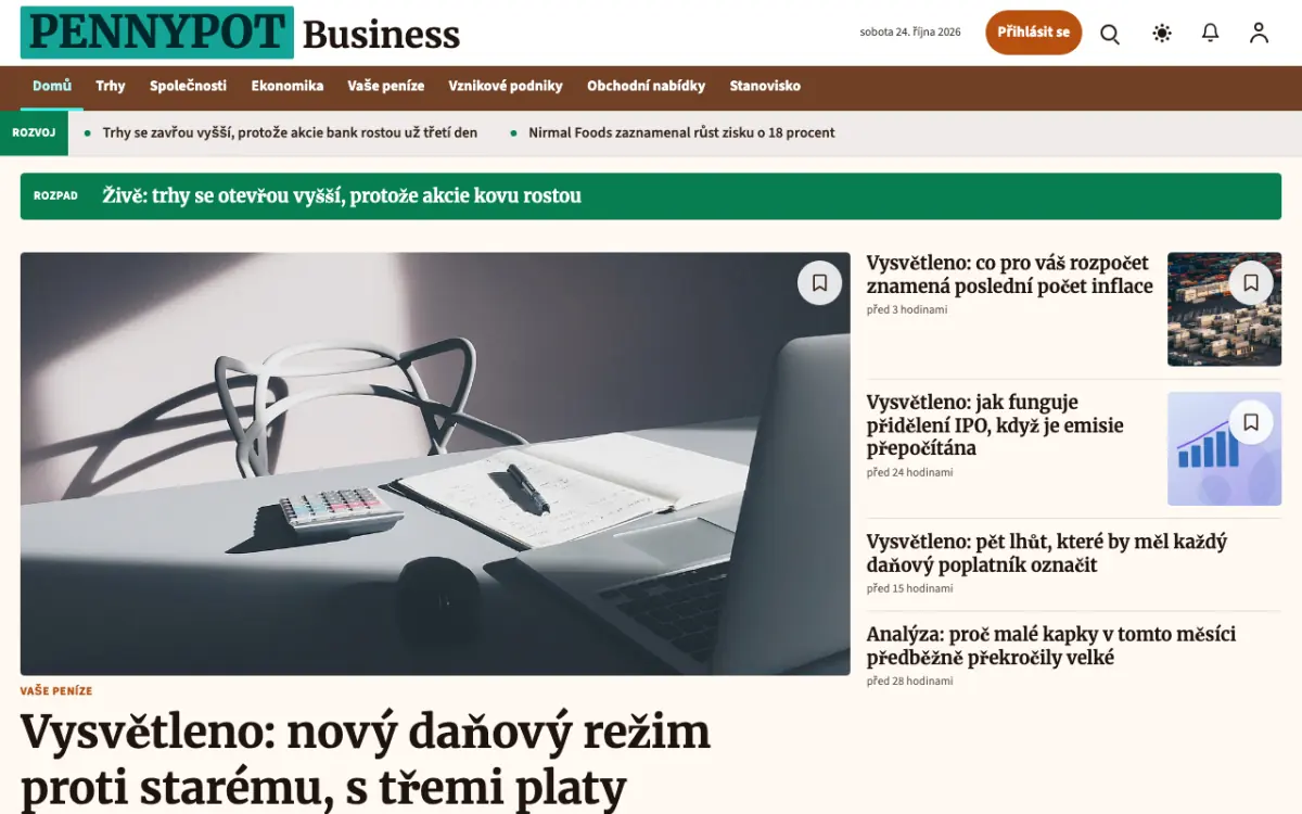 Pennypot — šablona webu v kategorii Byznys: zprávy, zobrazení na počítači