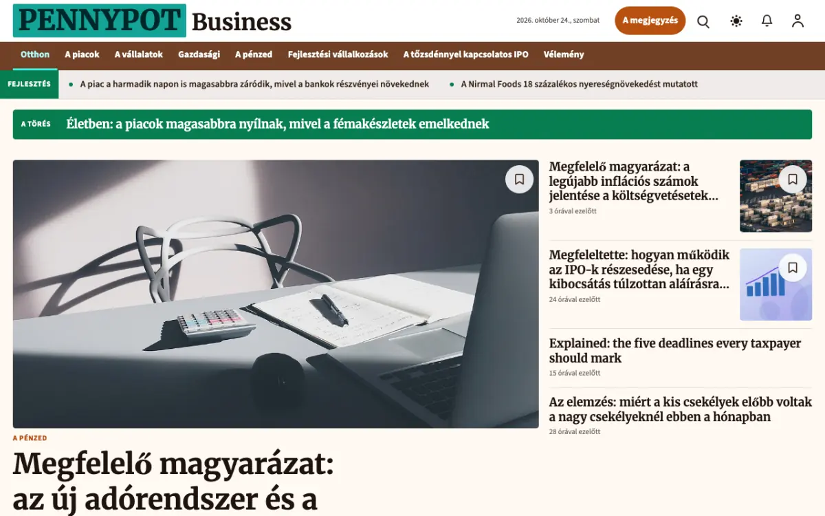 Pennypot — Üzlet: hírek weboldalsablon, asztali nézet
