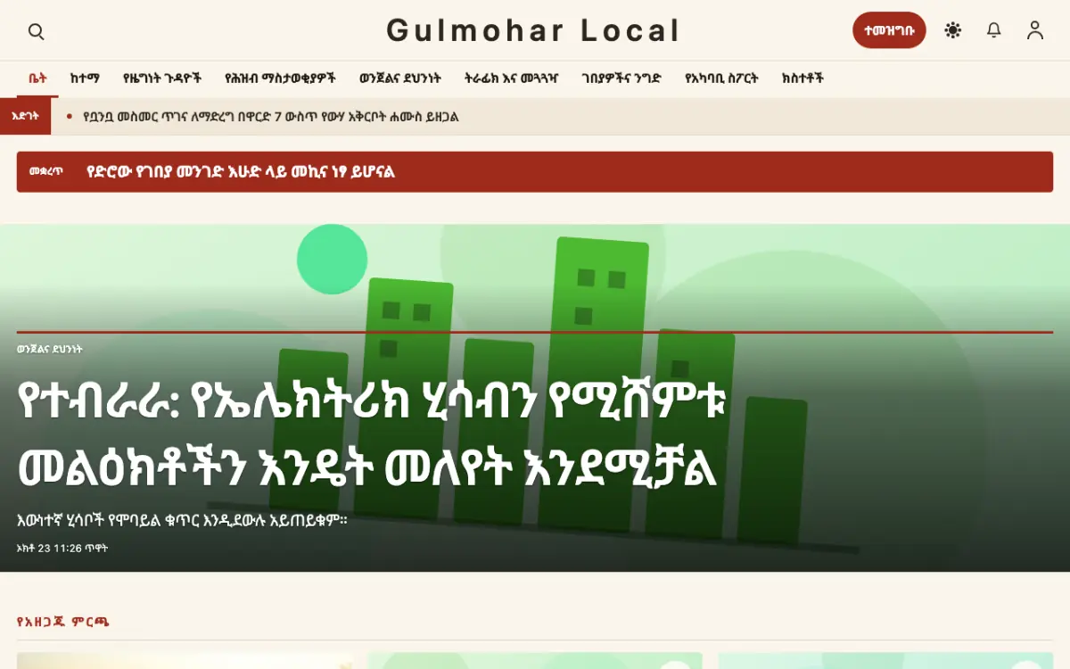 Blossomrow — አካባቢያዊ ዜና ድረ ገጽ ንድፍ፣ የኮምፒውተር እይታ