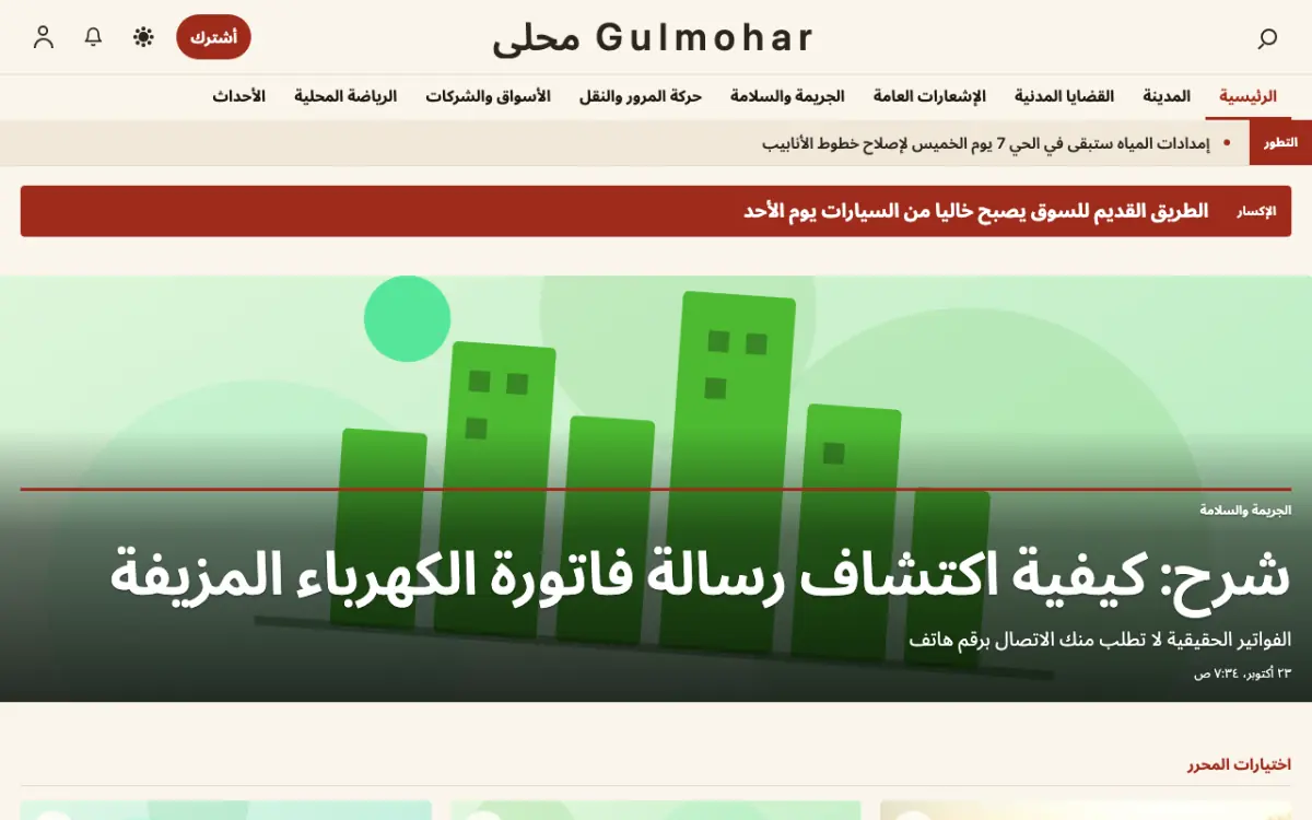 Blossomrow — قالب موقع أخبار المحلية، عرض سطح المكتب