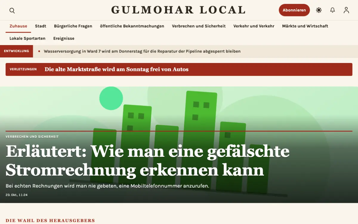 Blossomrow – Website-Vorlage für Lokales-News, Desktop-Ansicht