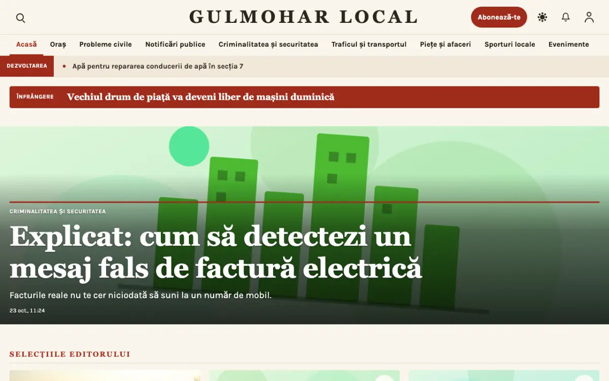 Blossomrow – șablon de site pentru Știri Local, vedere pe desktop