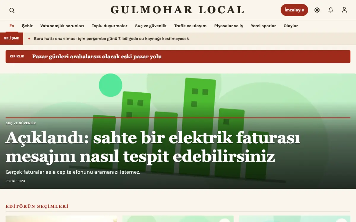 Blossomrow — Yerel Haberleri web sitesi şablonu, masaüstü görünümü