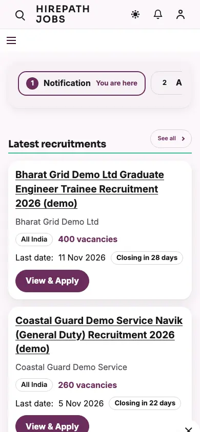 Hirepath — Jobs app, phone view