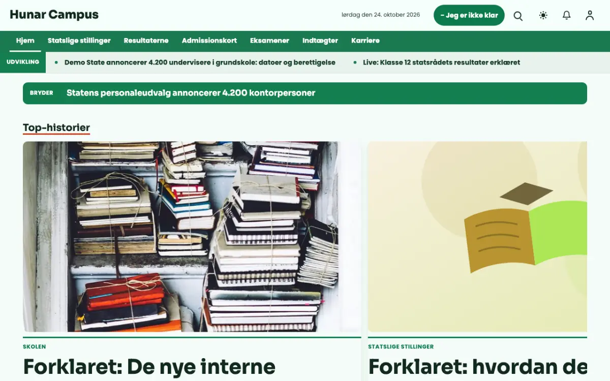 Craftbench – hjemmesideskabelon til Uddannelse News, skrivebordsvisning