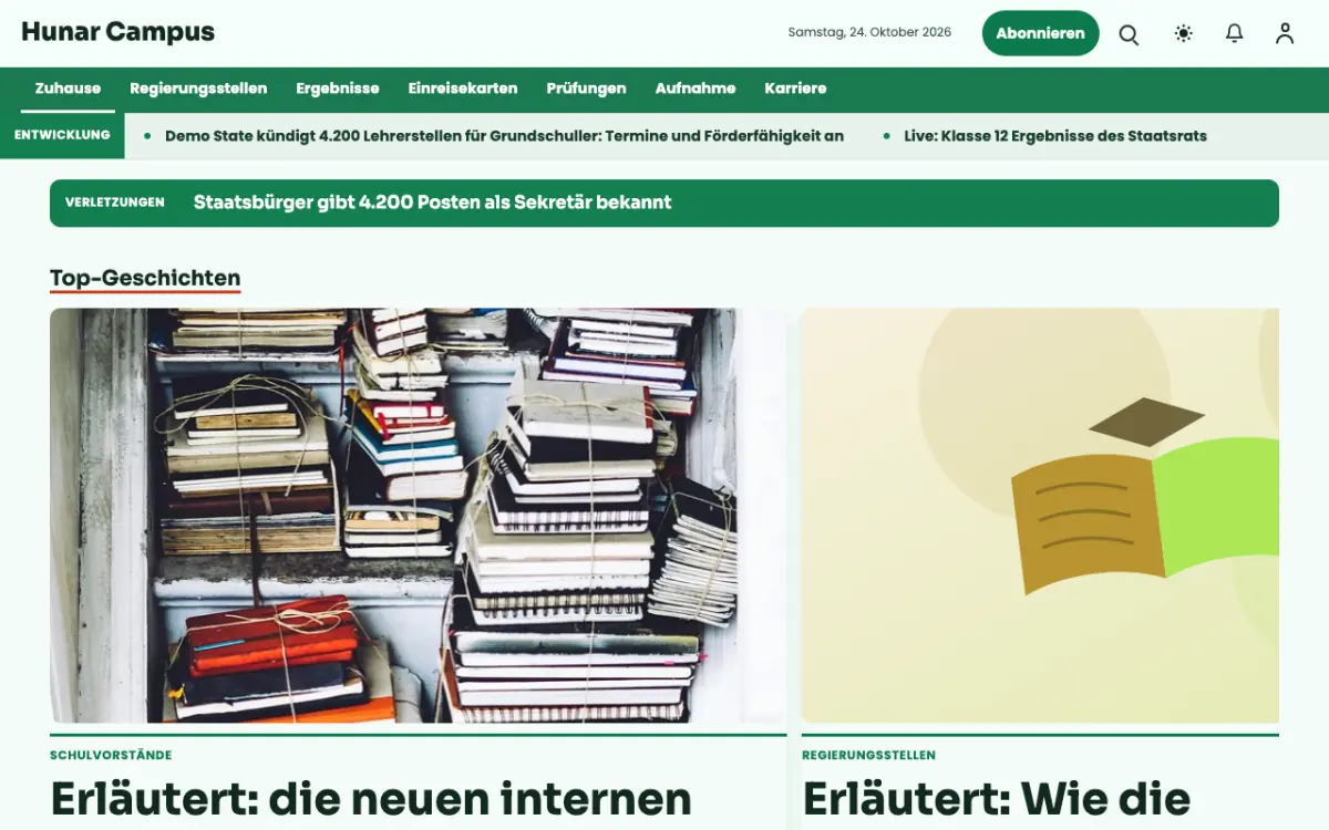 Craftbench – Website-Vorlage für Bildung-News, Desktop-Ansicht