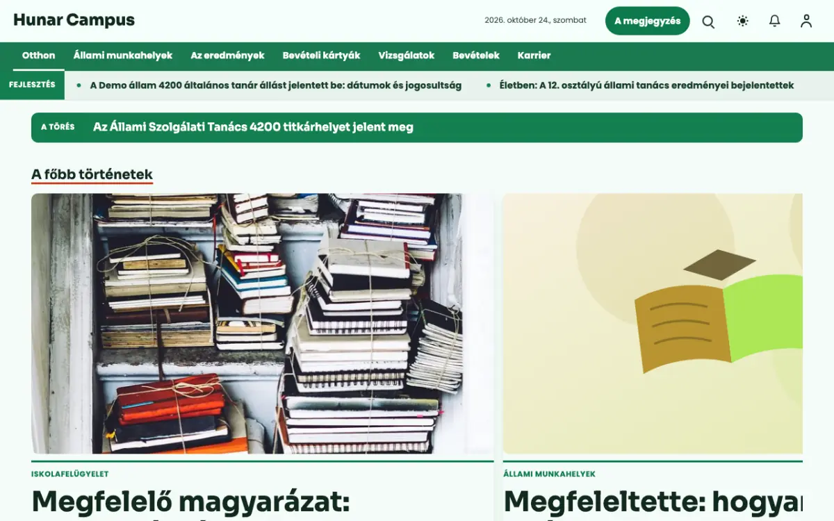 Craftbench — Oktatás: hírek weboldalsablon, asztali nézet