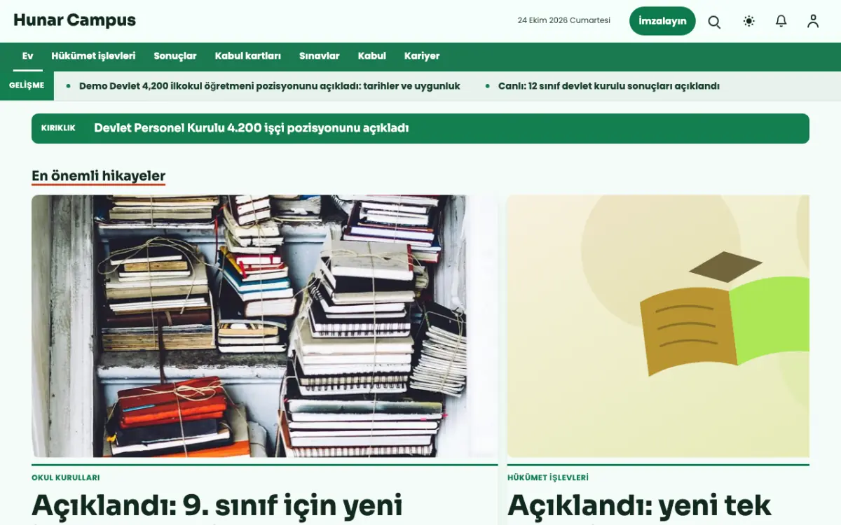 Craftbench — Eğitim Haberleri web sitesi şablonu, masaüstü görünümü