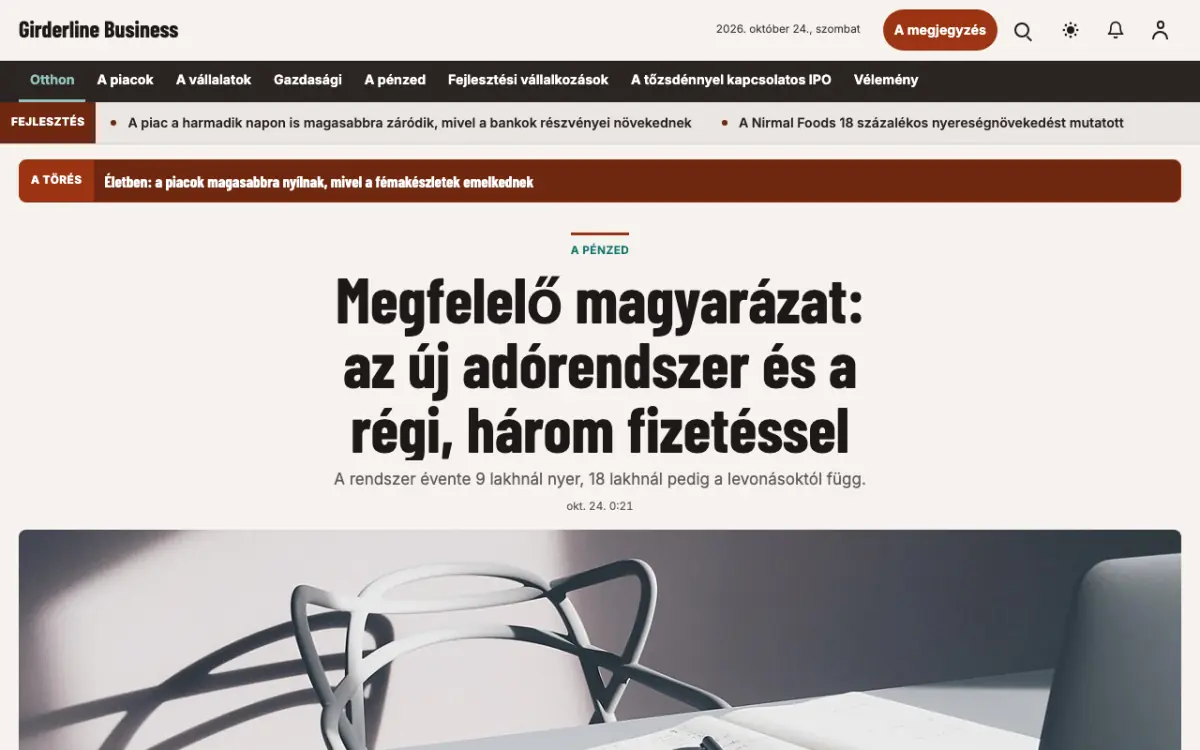 Girderline — Üzlet: hírek weboldalsablon, asztali nézet