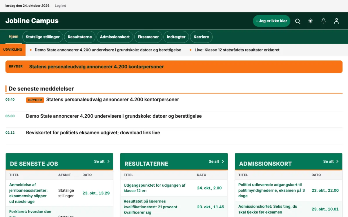 Jobline – hjemmesideskabelon til Uddannelse News, skrivebordsvisning