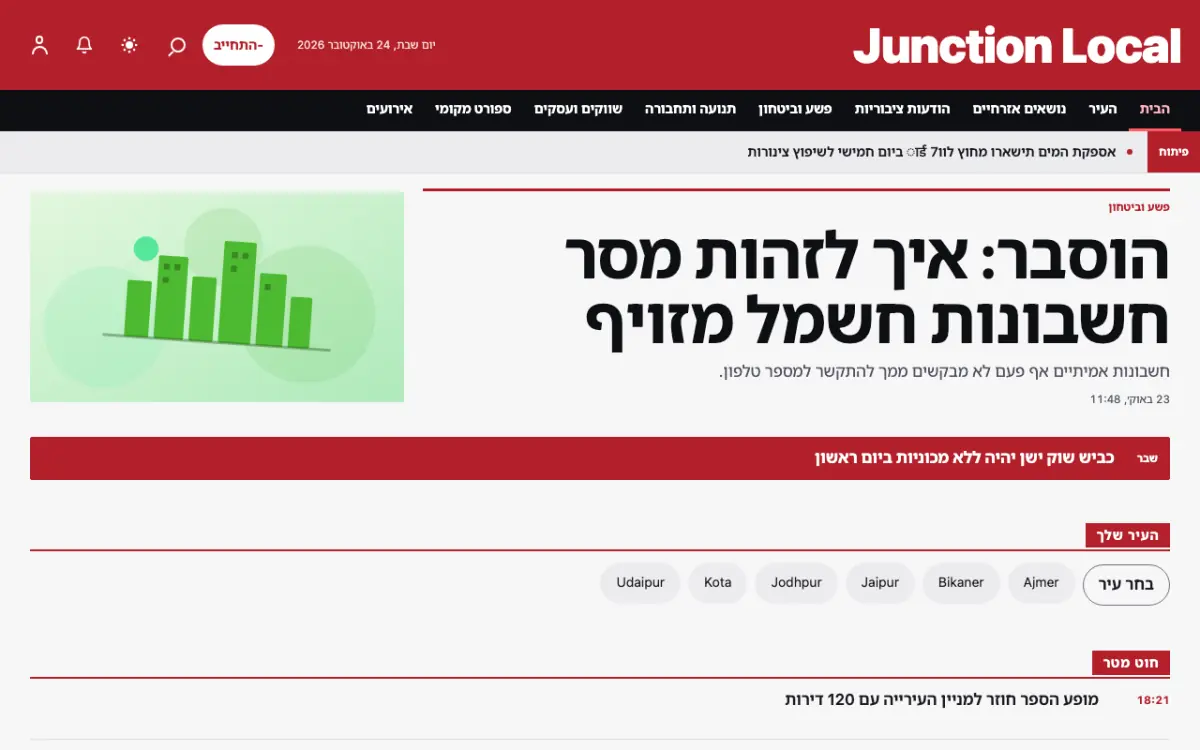 Junction — תבנית אתר חדשות מקומי, תצוגת מחשב