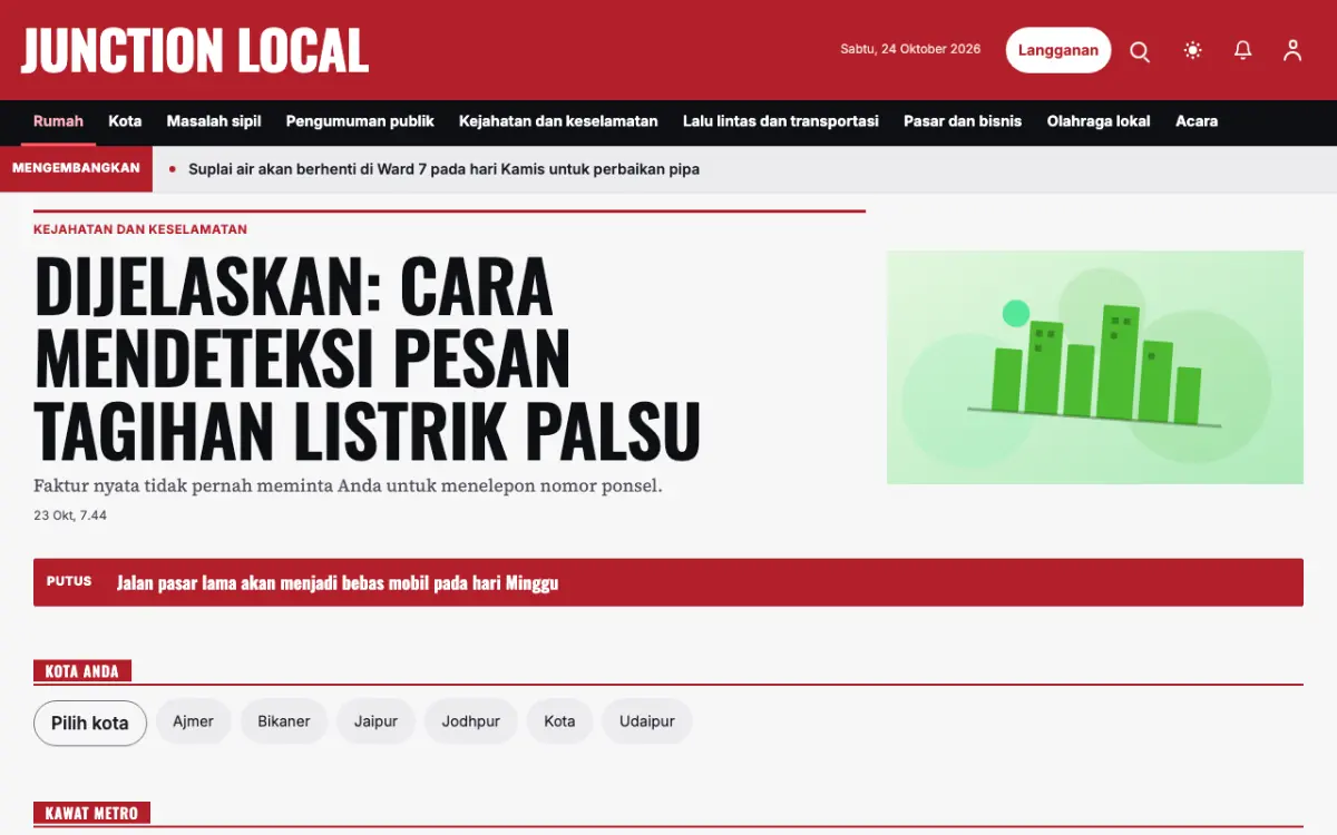 Junction — template situs Berita Lokal, tampilan desktop