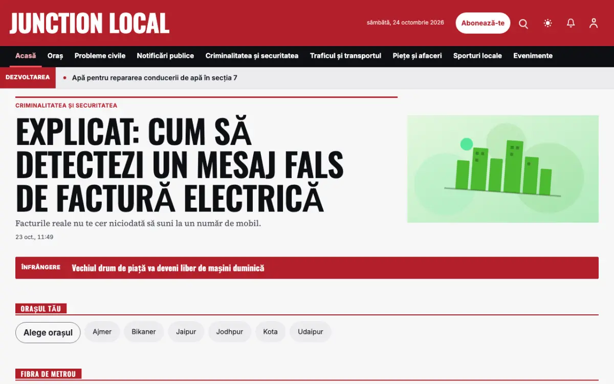 Junction – șablon de site pentru Știri Local, vedere pe desktop