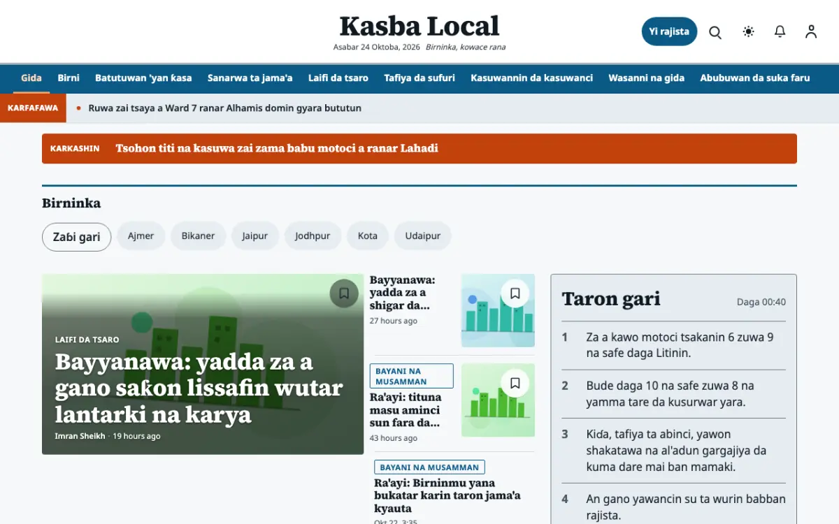 Hamletpost — samfurin shafin yanar gizo na Labaran Na gida, hangen kwamfuta