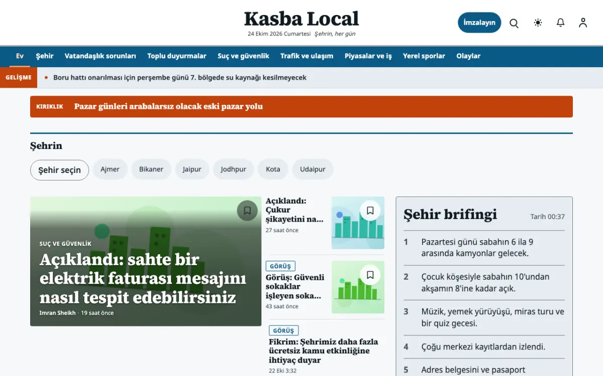 Hamletpost — Yerel Haberleri web sitesi şablonu, masaüstü görünümü