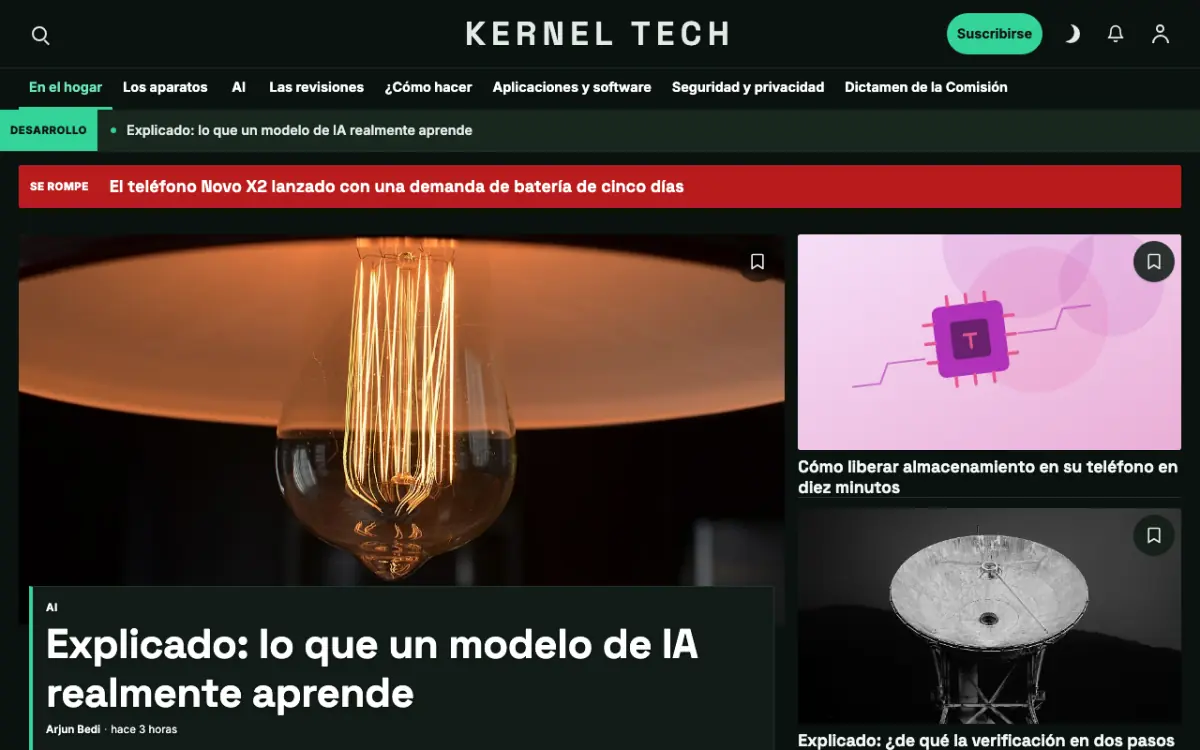 Bytegrove — plantilla de sitio web de Noticias de Tecnología, vista de escritorio